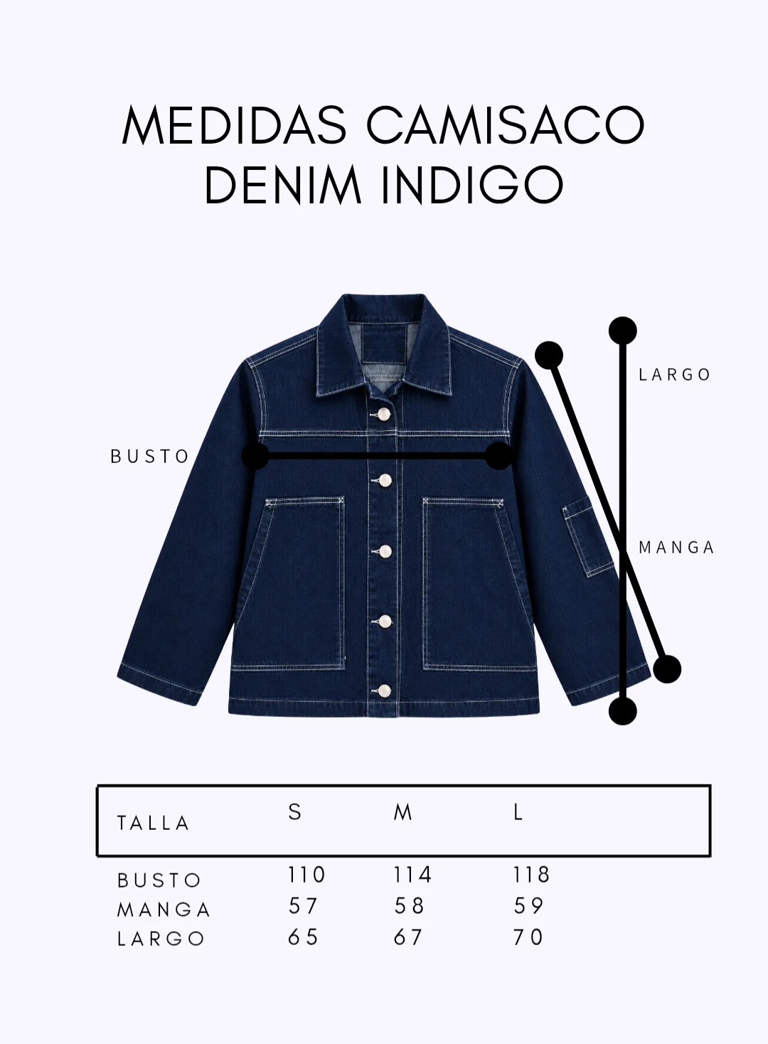 CAMISACO DENIM INDIGO - Imagen 6