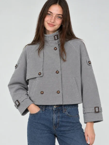 NECK JACKET A CUADROS GRIS CLARO